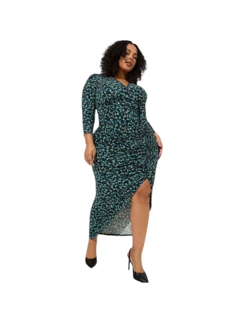 Torrid NWT Women's Maxi Studio Knit Hi-Low Dress Watercolor Print Size 22